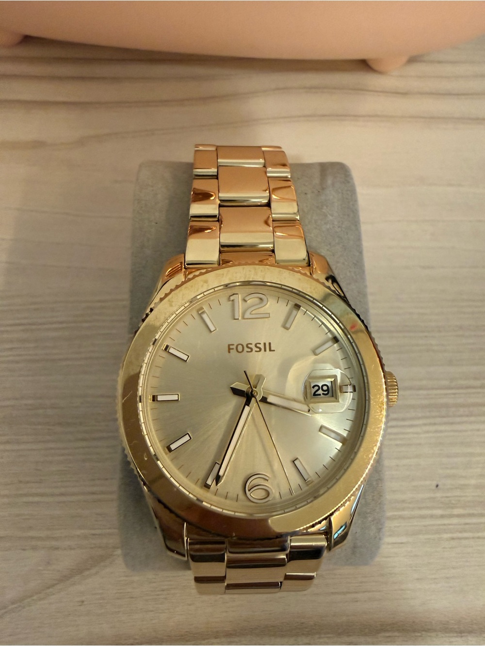 Fossil Gold-Tone Round Dial Bracelet Watch